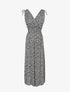 Robe longue cintrée imprimé petites fleurs - Noir - 4