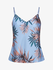 Caraco imprimé feuilles de palmiers - Bleu ciel - 5