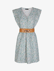 Robe à col V boutonné - Vert d&