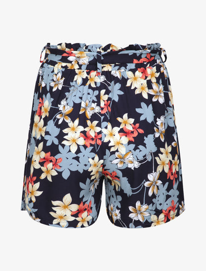 Short fluide motifs fleurs de vanillier - Marine - 2