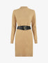 Robe pull courte à col montant - Camel - 5