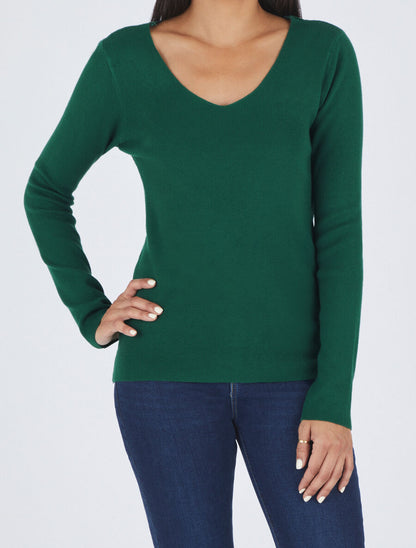 Pull fin à dos en dentelle - Vert émeraude - 4