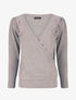 Pull cache-coeur à détail dentelle - Taupe - 5