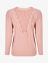 Pull manches 3/4 et dos fantaisie - Rose - 1