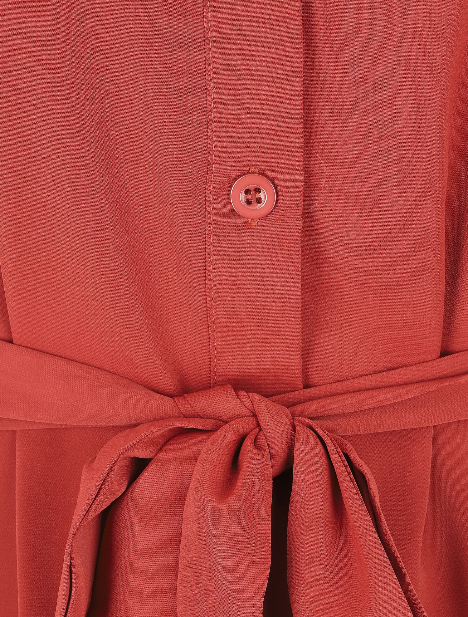Robe chemise unie coupe droite - Brique - 3
