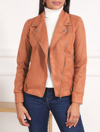 Perfecto droit en suédine - Camel - 3