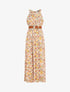 Robe longue empire à taille élastiquée - Orange - 1