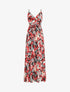 Robe longue empire à imprimé fleurs - Noir - 1