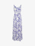 Robe longue imprimé fleurs et dentelle - Violet - 5