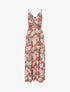 Robe longue empire imprimé floral - Rose - 1