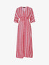 Robe longue imprimé graphique à manches 3/4 - Rouge - 5