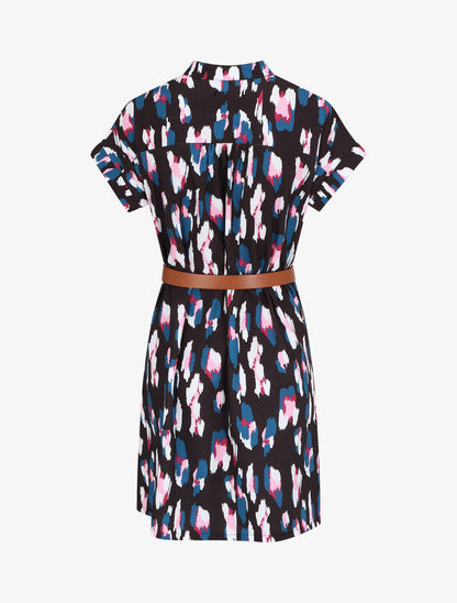 Robe droite à imprimé graphique - Noir - 2