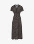 Robe imprimé petites fleurs à double manches - Noir - 4
