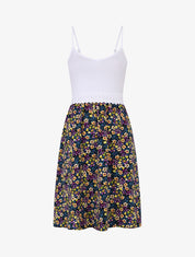 Robe à bretelles imprimé petites fleurs - Noir - 5