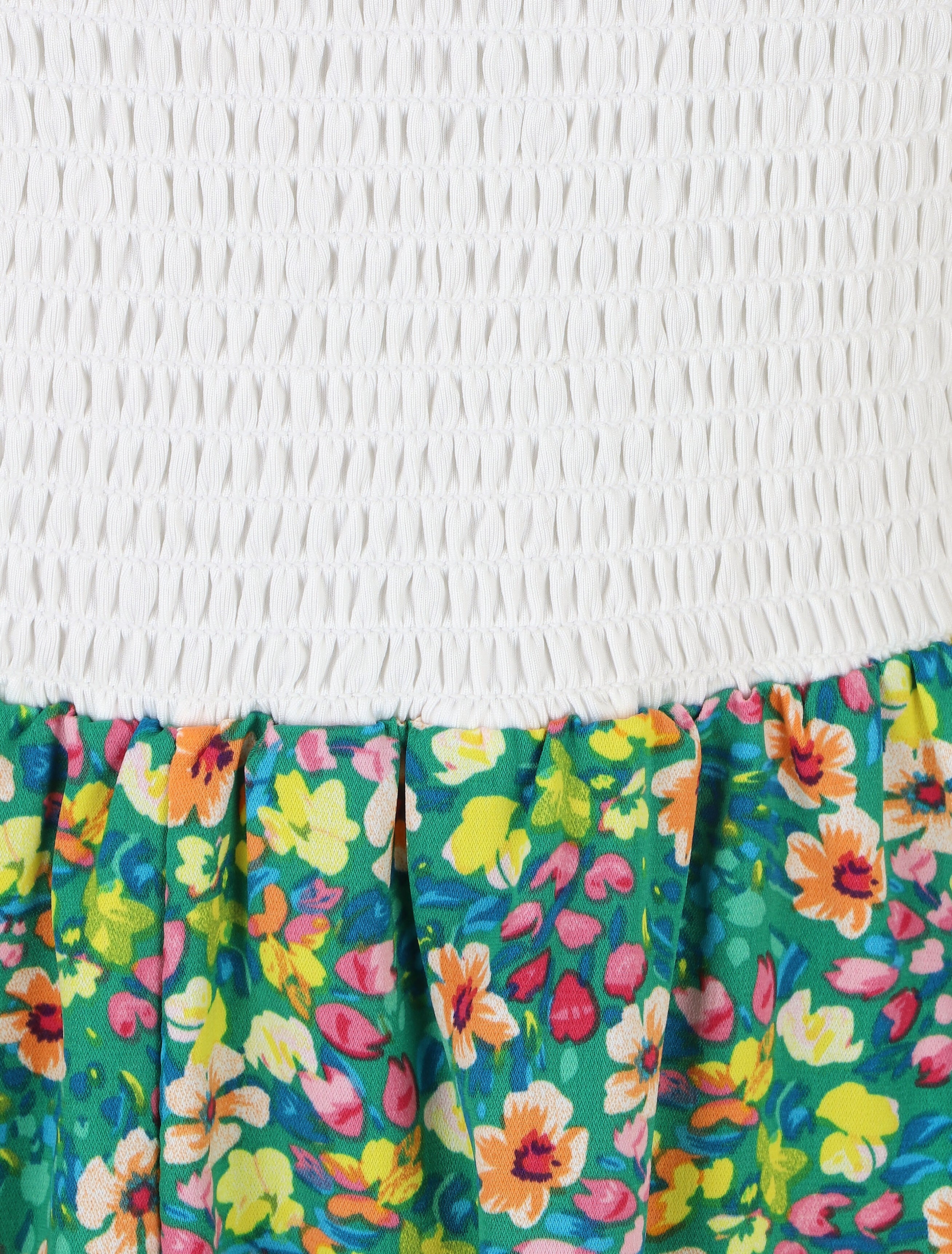 Robe à bretelles imprimé petites fleurs - Vert - 3