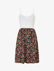 Robe à bretelles imprimé petites fleurs - Marine - 1