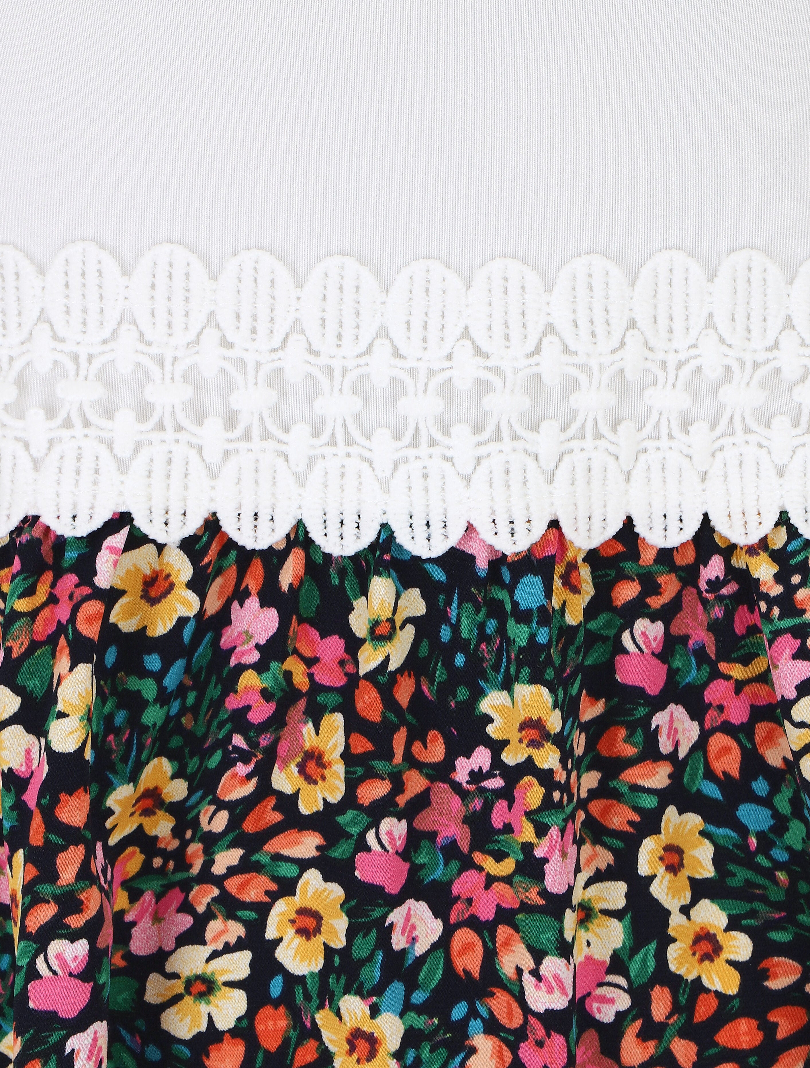Robe à bretelles imprimé petites fleurs - Marine - 3