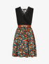 Robe mi-longue fleurie sans manches col dentelle - Bleu canard - 5