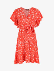 Robe mi-longue coupe patineuse - Rouge - 1