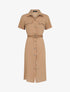 Robe chemise droite mi-longue manches courtes - Beige - 5