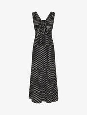 Robe longue à pois sans manches - Noir - 1