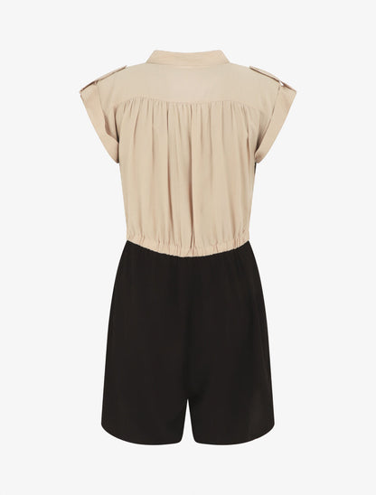 Combishort bicolore fluide - Beige - 2