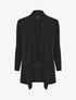 Gilet long uni côtelé - Noir - 1