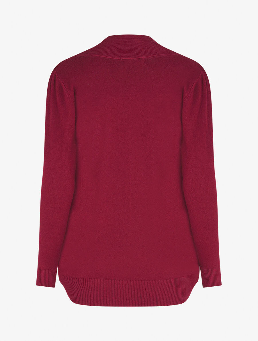 Gilet uni coupe droite - Bordeaux - 2