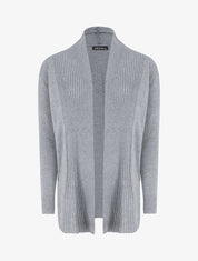 Gilet long en maille - Gris - 1
