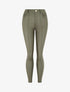 Pantalon taille haute en simili - Kaki - 1