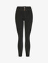 Pantalon uni à taille haute - Noir - 1