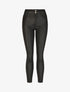 Pantalon taille haute en simili - Noir - 1