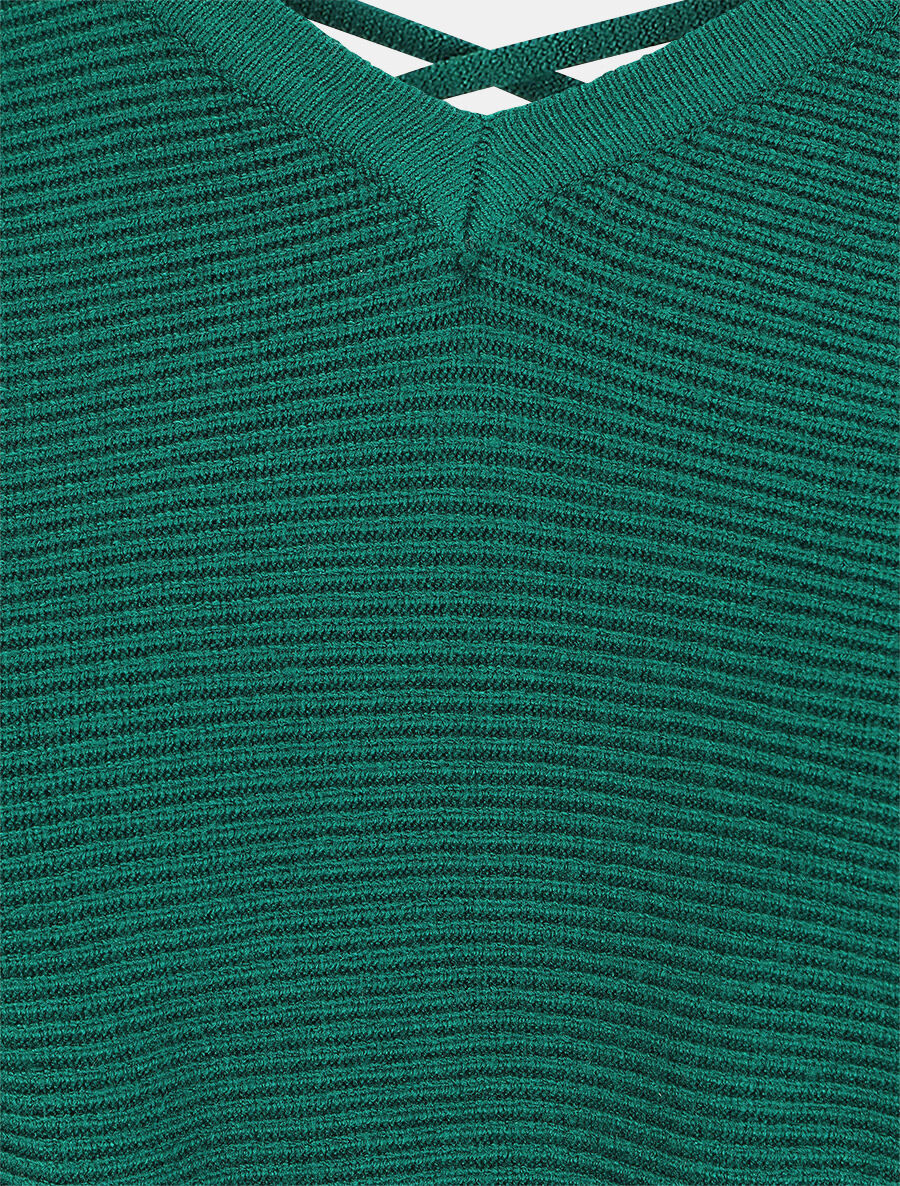 Robe mi-longue ajourée dans le dos - Vert sapin - 3