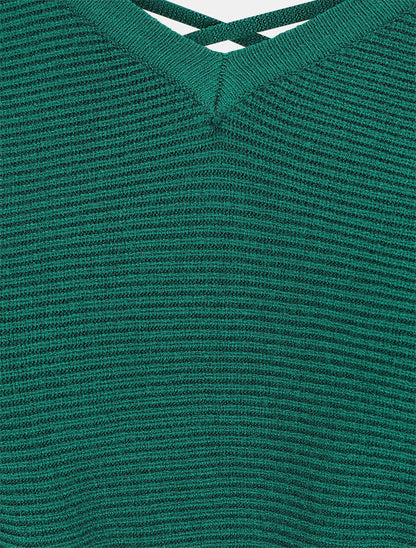 Robe mi-longue ajourée dans le dos - Vert sapin - 3