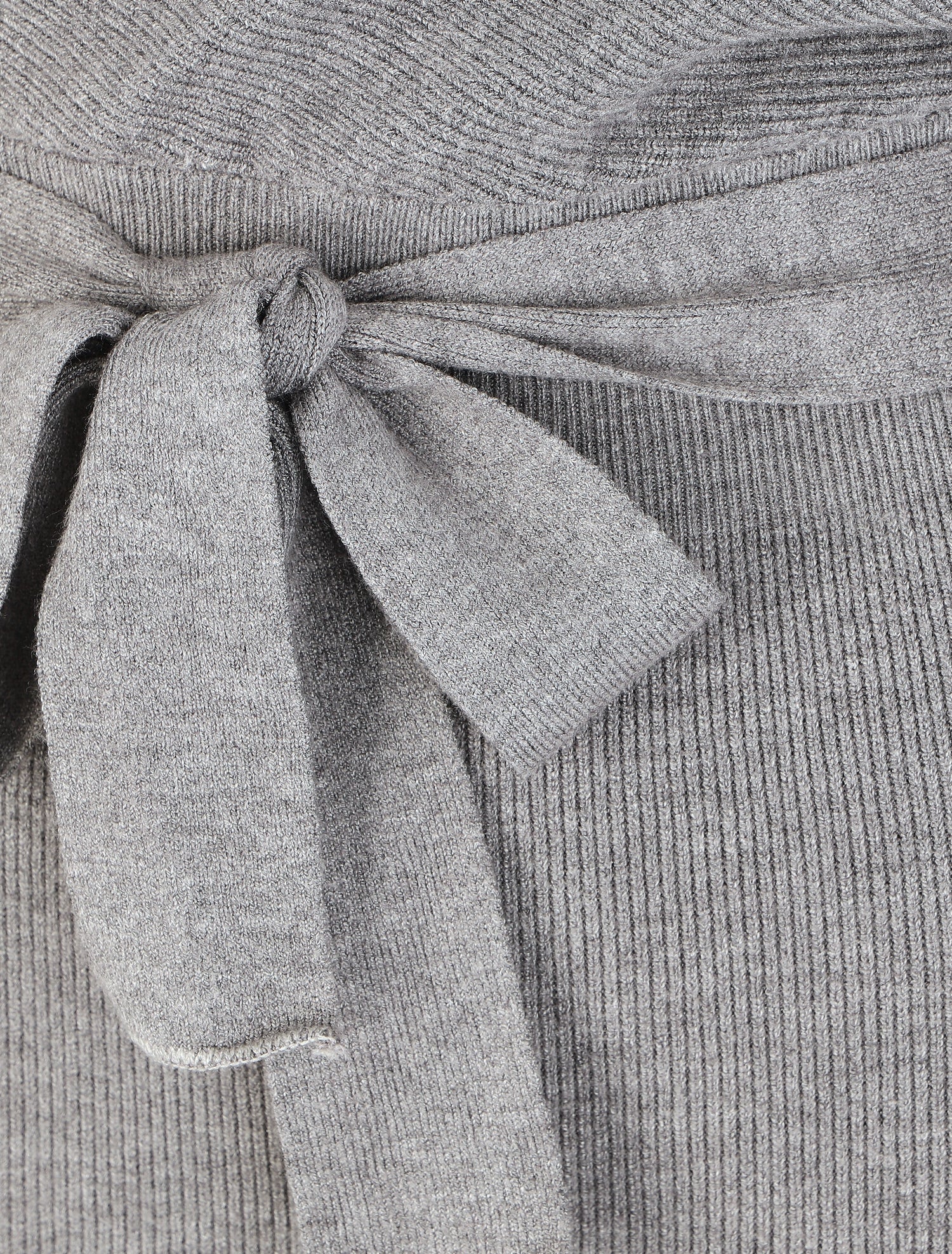Robe mi-longue en maille à manches longues - Gris - 3