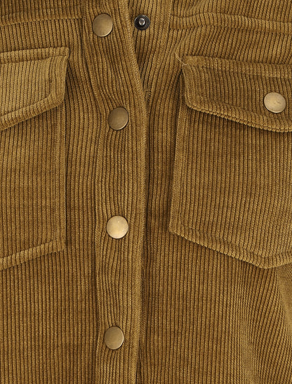 Surchemise en velours cotelé - Kaki - 3