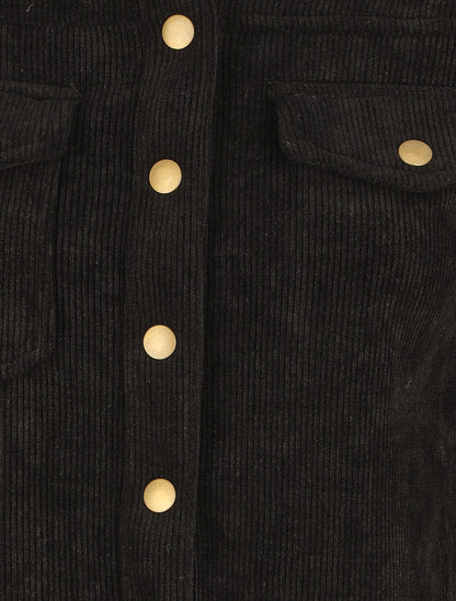 Surchemise en velours cotelé - Noir - 3