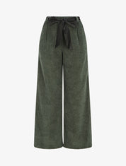 Pantalon ample en velours côtelé - Vert - 4