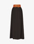 Jupe longue unie à taille élastiquée - Noir - 1