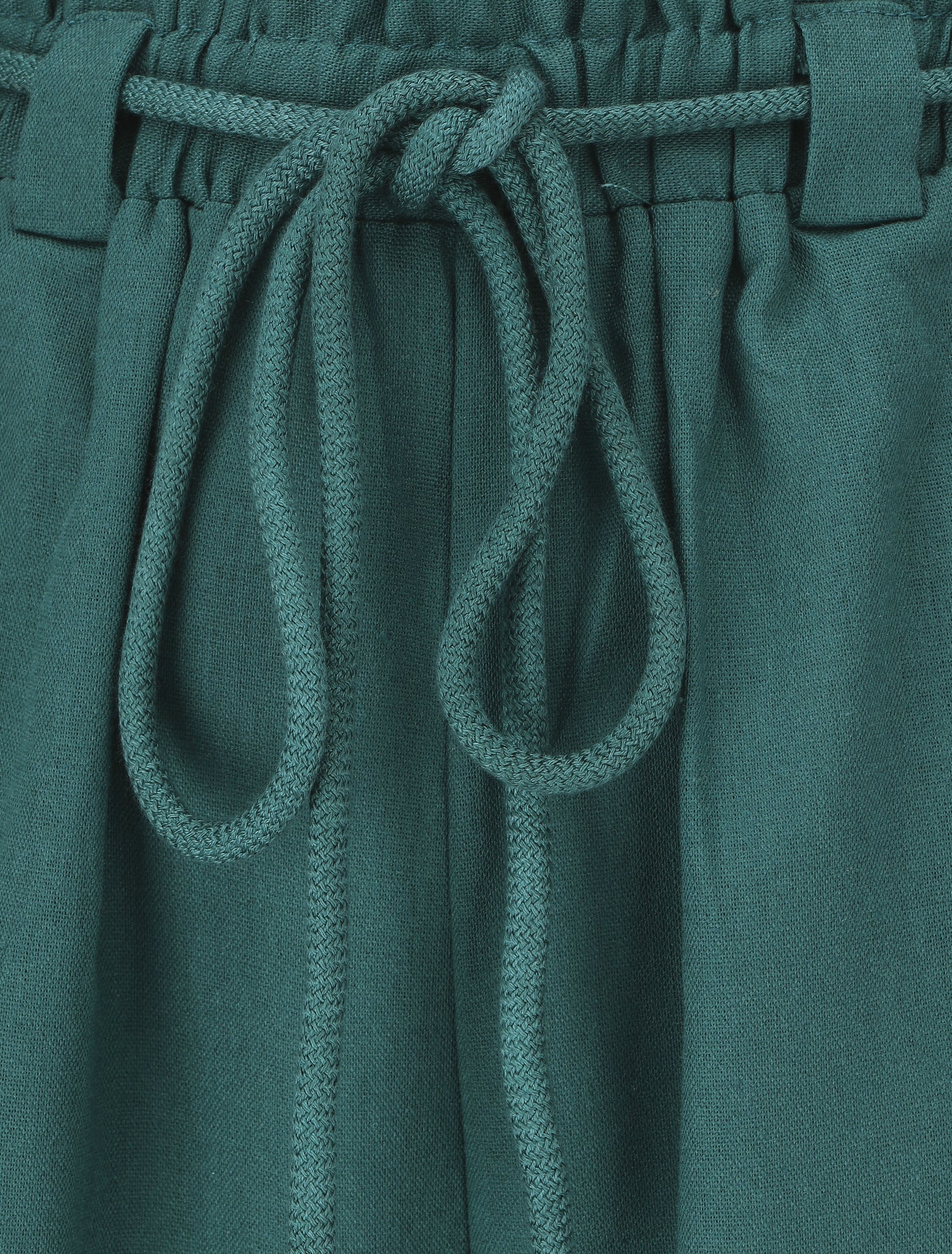 Pantalon élastiqué effet lin - Bleu canard - 3