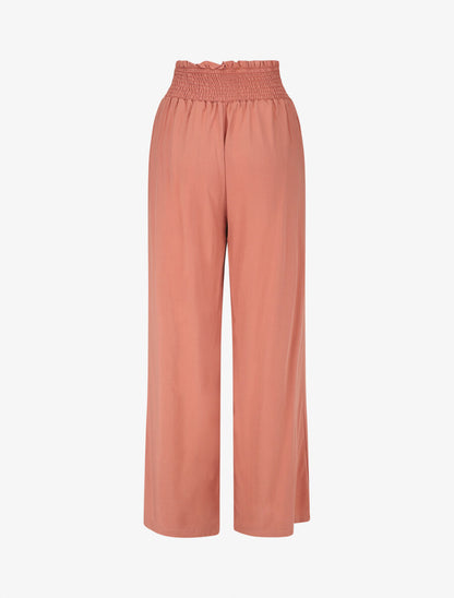 Pantalon fluide uni à poches - Vieux rose - 2