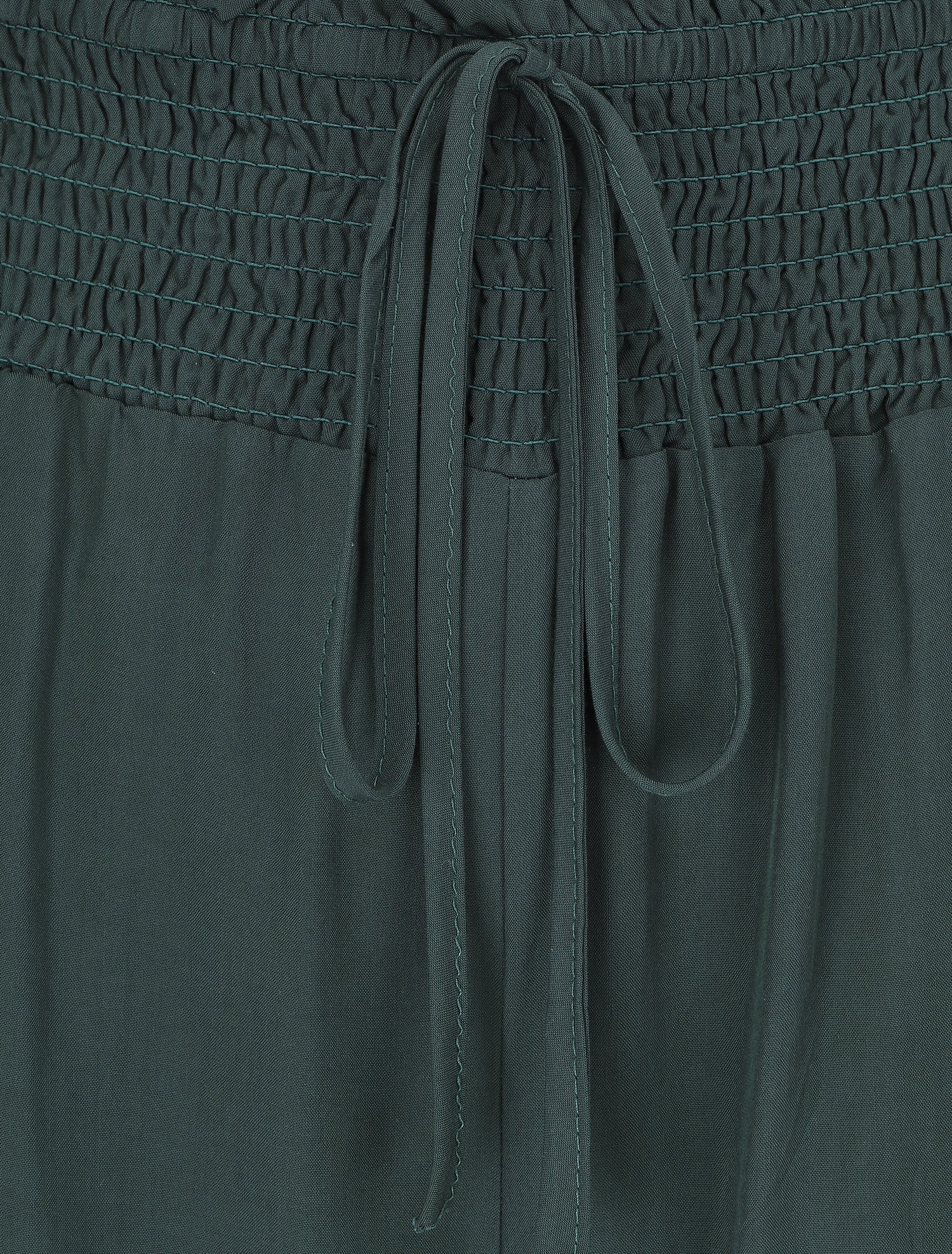 Pantalon fluide uni à poches - Vert sapin - 3