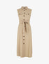 Robe évasée boutonnée à poches - Beige - 1