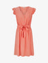 Robe mi-longue unie - Corail - 1