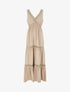 Robe longue unie ajourée - Beige - 1