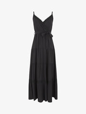 Robe longue unie élastiquée - Noir - 5