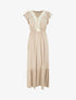 Robe longue évasée unie - Beige - 4