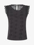Top droit sans manches en broderie anglaise - Noir - 1