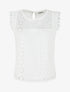 Top droit sans manches en broderie anglaise - Blanc - 1