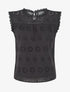 Top droit en broderie anglaise - Noir - 4